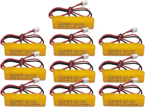 XUNTU ELB-CS01 1100mAh 1.2 Volt Emergency Exit Battery Ni-CD 1.2v Exit Sign Light Batteries Compatible for Unitech OSA268,ELB-CS01, EXR EL 122 C4T 10 Pack