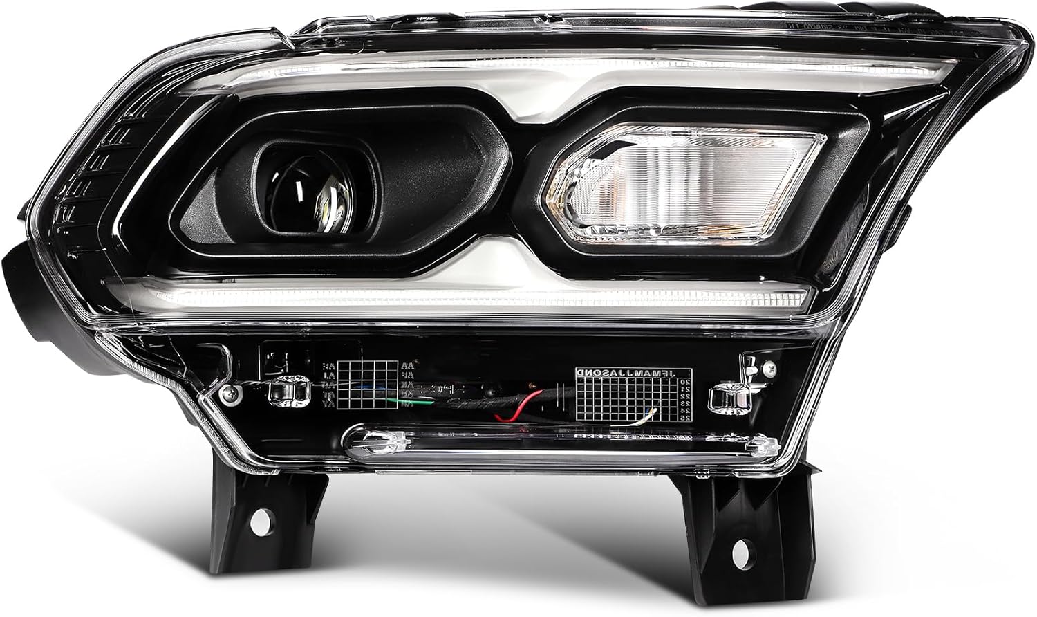Headlight Assembly Right Passenger Side 2021-2024 for Dodge Durango Black Housing Clear Lens Headlamp 68433778AF
