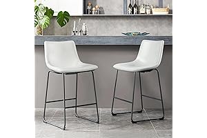 PUKAMI White Counter Stool with Back