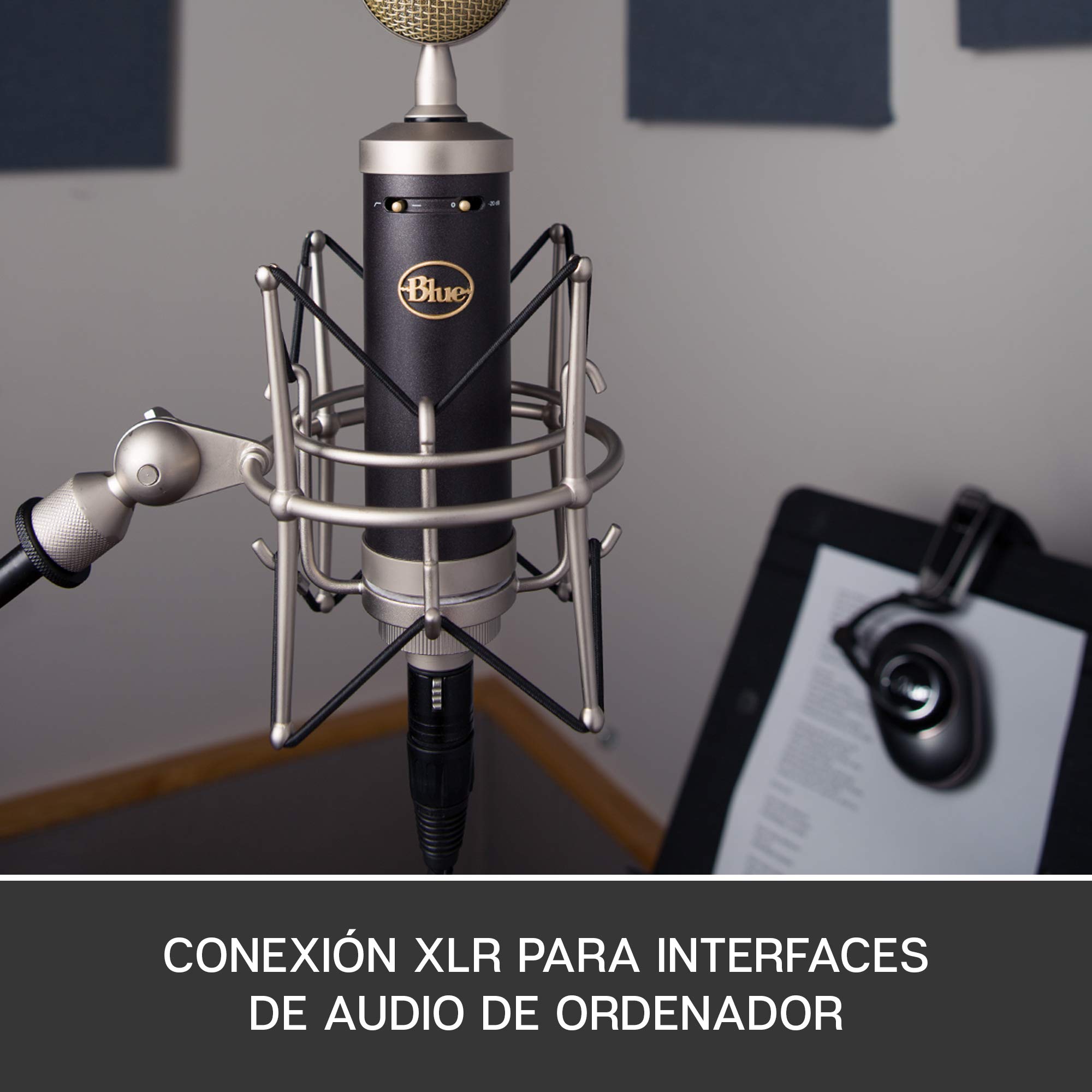 Blue Baby Bottle SL XLR Micrófono condensador para grabación y transmisión, Cápsula cardioide de gran diafragma, Soporte de amortiguador de choque y Estuche protector - Negro