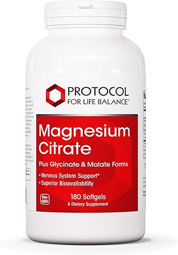PROTOCOL FOR LIFE BALANCE Citrato de magnesio más glicinato y malato - Apoya la salud del corazón y la formación ósea - Suplemento dietético