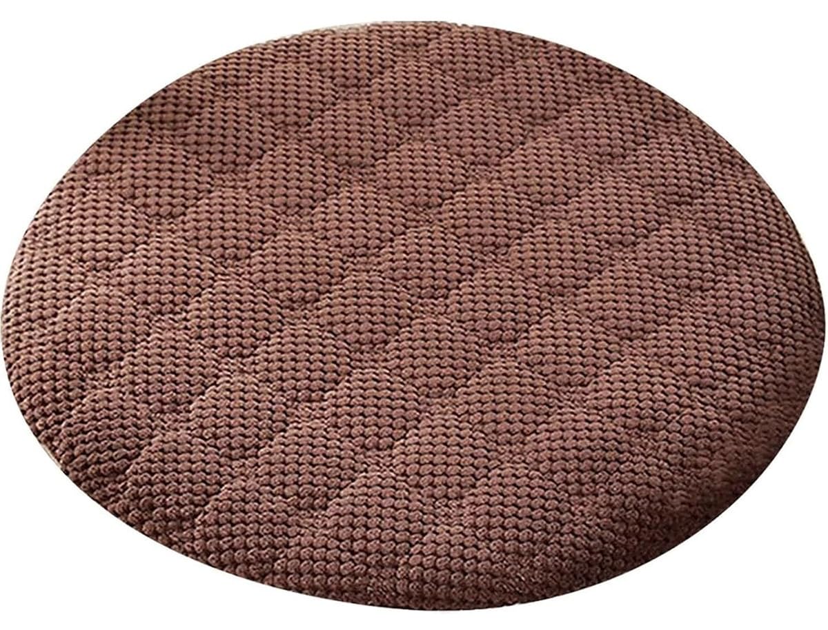 Cojín de asiento redondo lavable con cremallera para silla de cocina interior