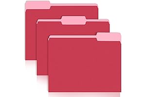 SUNEE Red File Folders, A4/Letter Size Manilla Folders