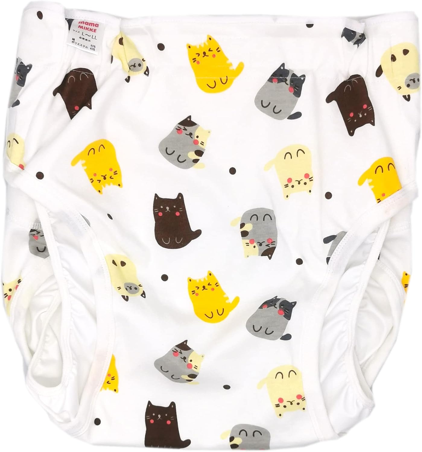 懐古 大人おむつカバー Mサイズ 白メッシュ 裏ベビービニル 金属ホック