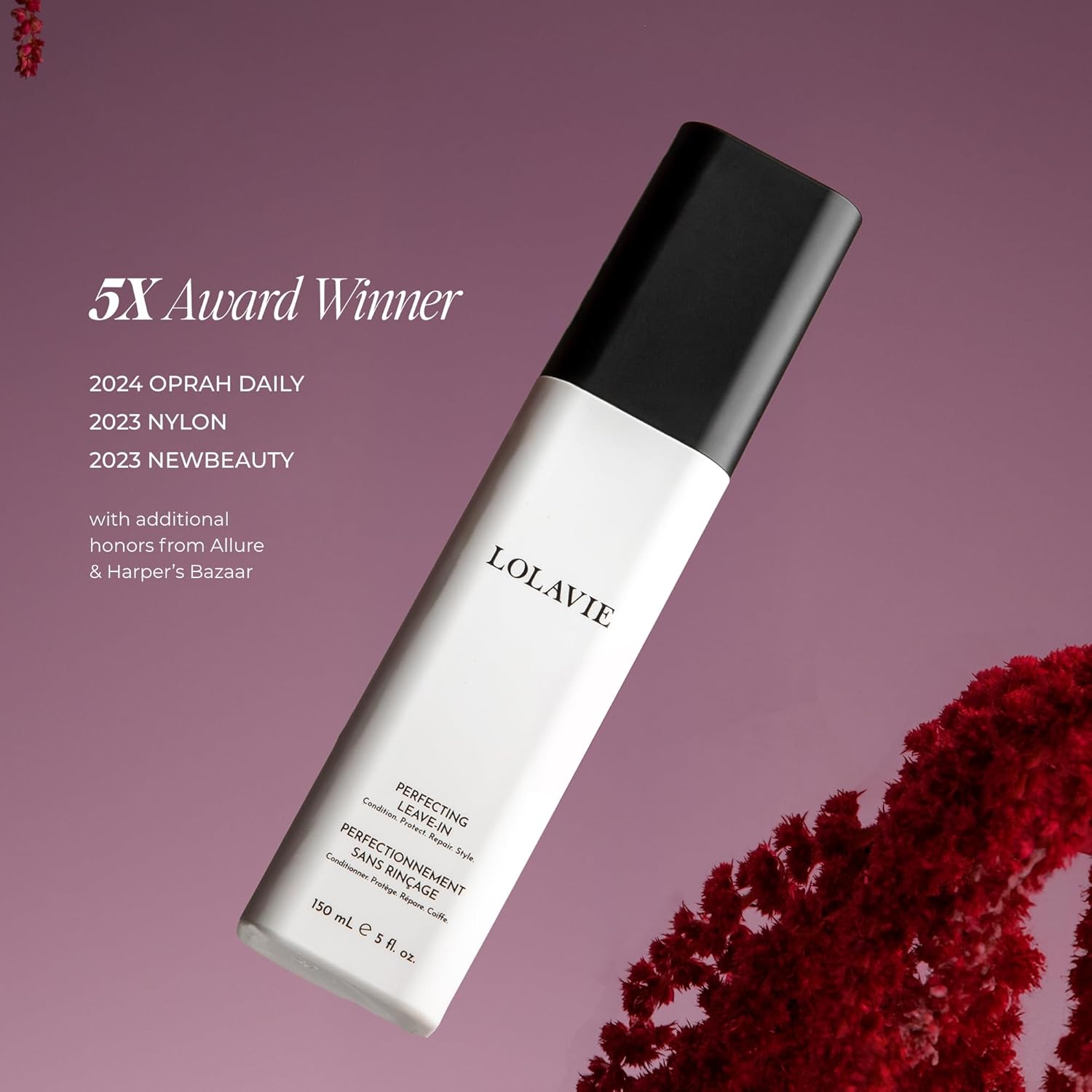 LolaVie Perfecting Leave-In Conditioner - 5.0 oz - 72-Hour Frizz Control & 450-Degree Heat Styling Protection for Smoother, Softer, Stronger Hair - Color Safe - All Hair Types - Sulfate Free - Image 5