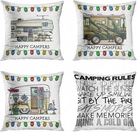 camping themed throw pillows