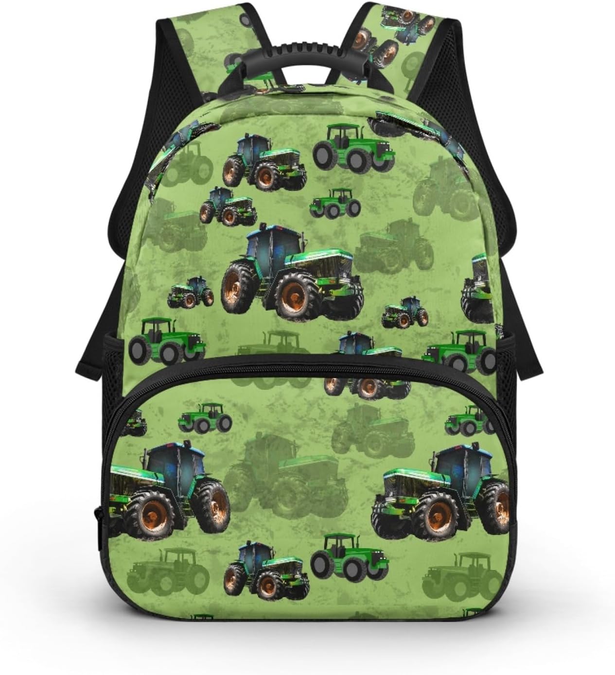 Kids Tractor Backpack Boys 15 Inch Wear Resistant School Bag with Sturdy Handle Dual Zipper Bookbag with Top Elastic Mesh Pocket Padded Shoulder Straps Travel Backpack