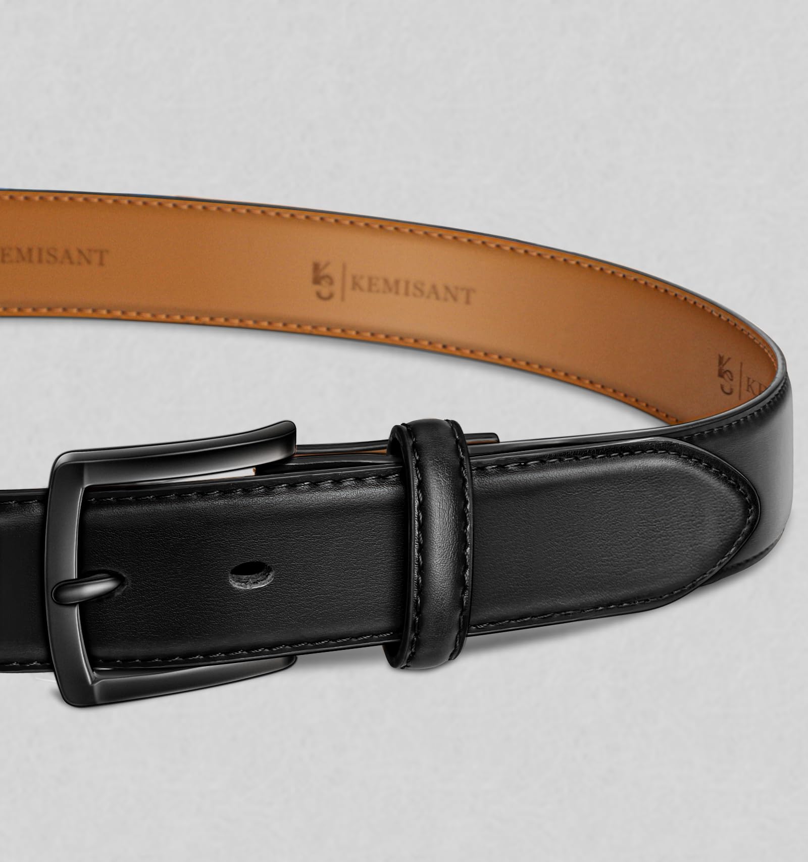 KEMISANT Ceinture Homme, Ceinture Costume,Largeur 35mm pour les Chaussures de Ville et le Costume,Excellent Choix de Cadeau