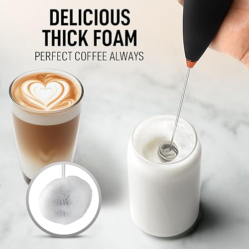Miniatura 2 de Zulay - Mezclador de mano con espumador de leche de doble batidor - Espumador de alta potencia para café con motor mejorado - Mezclador de bebidas