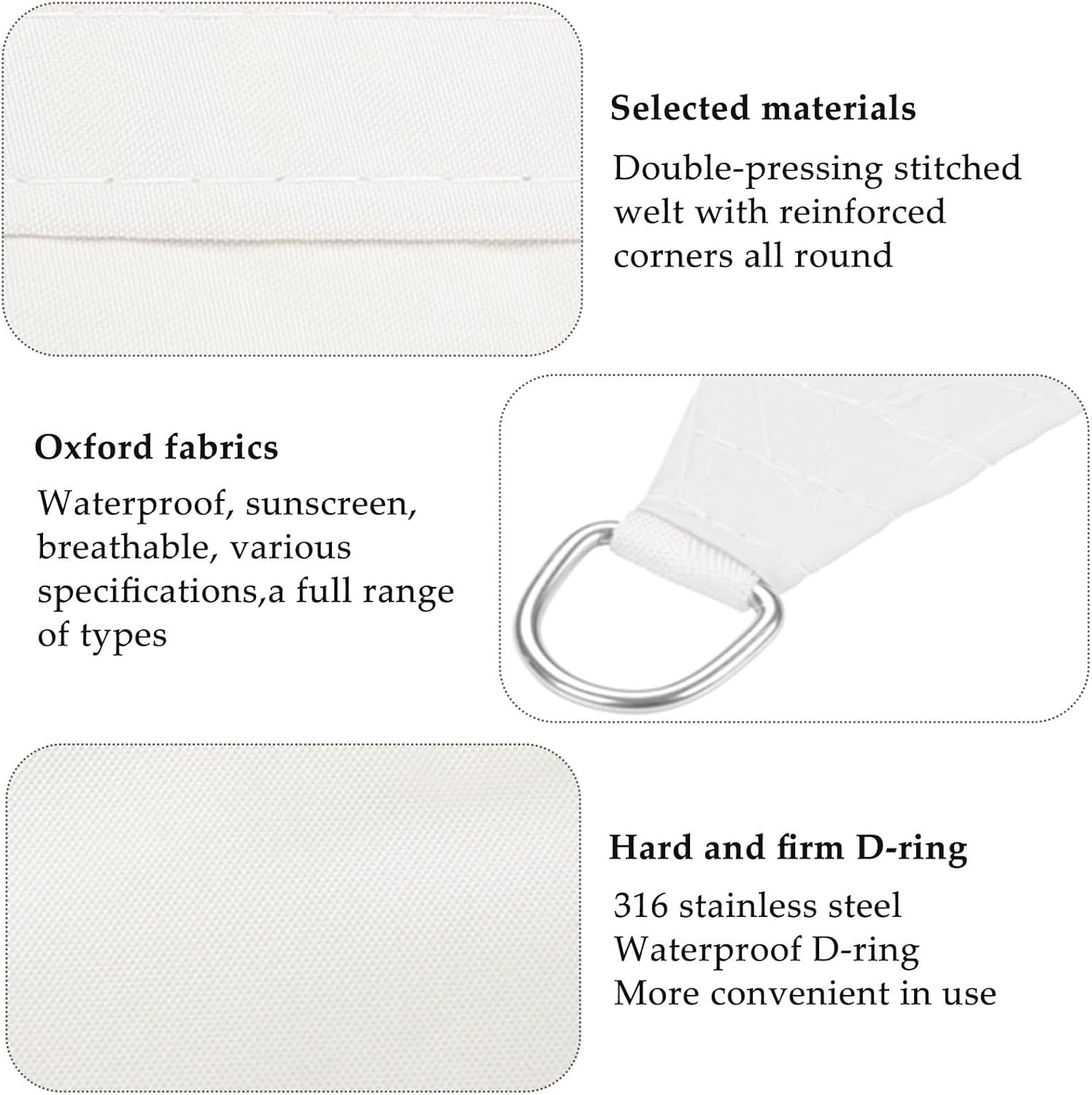 Waterproof Sun Shade Sail Triangle 12x12x12ft, 95% Uv Block Sun Shade Canopy Triangle Outdoor Shade Cover, Awning Shelter for Outdoor Patio Garden Backyard