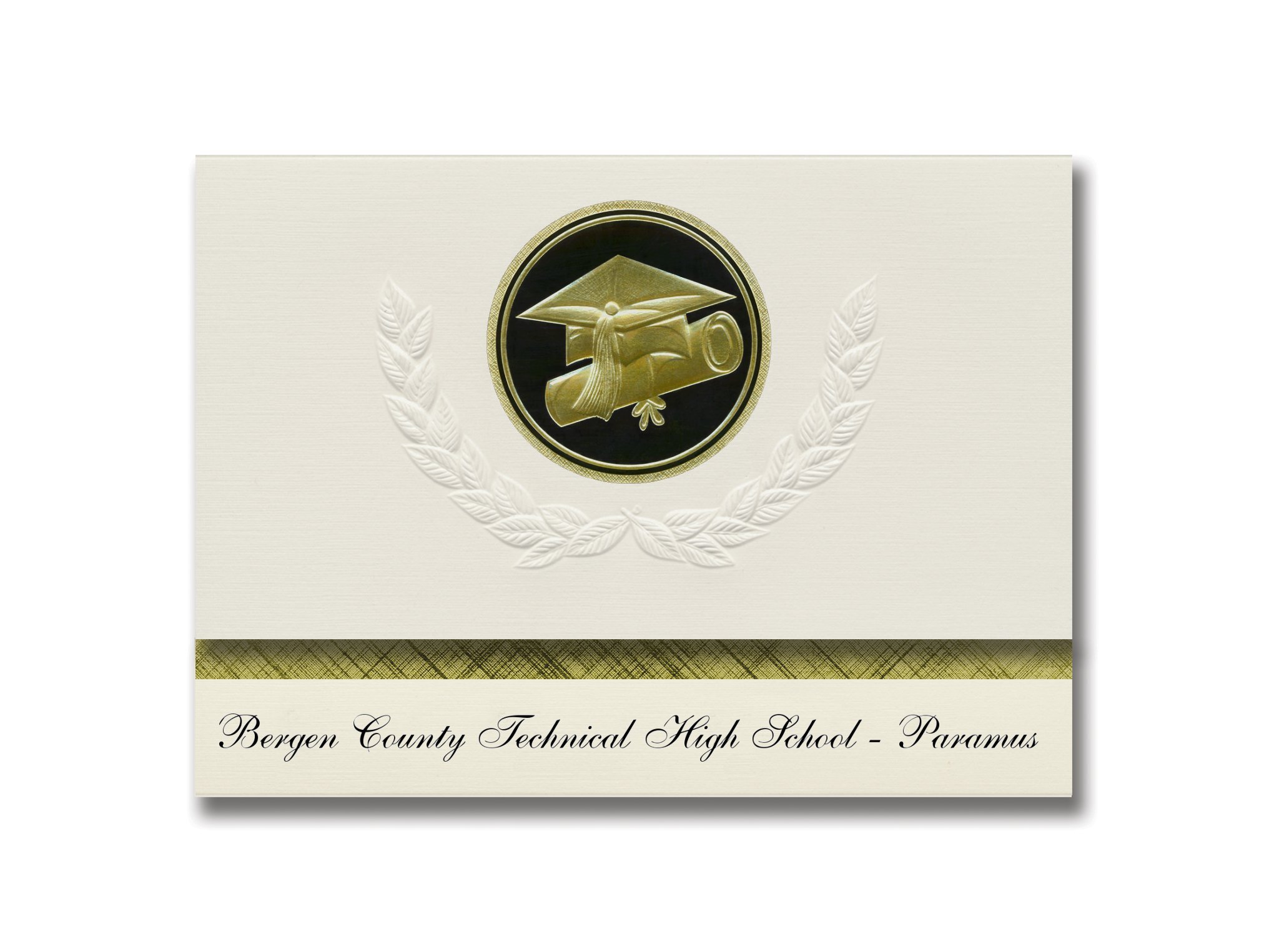 Signature Announcements Bergen County Technical High School - Paramus (Paramus, NJ) Graduation Announcements, Presidential style, Elite package of 25 Cap&Diploma Seal