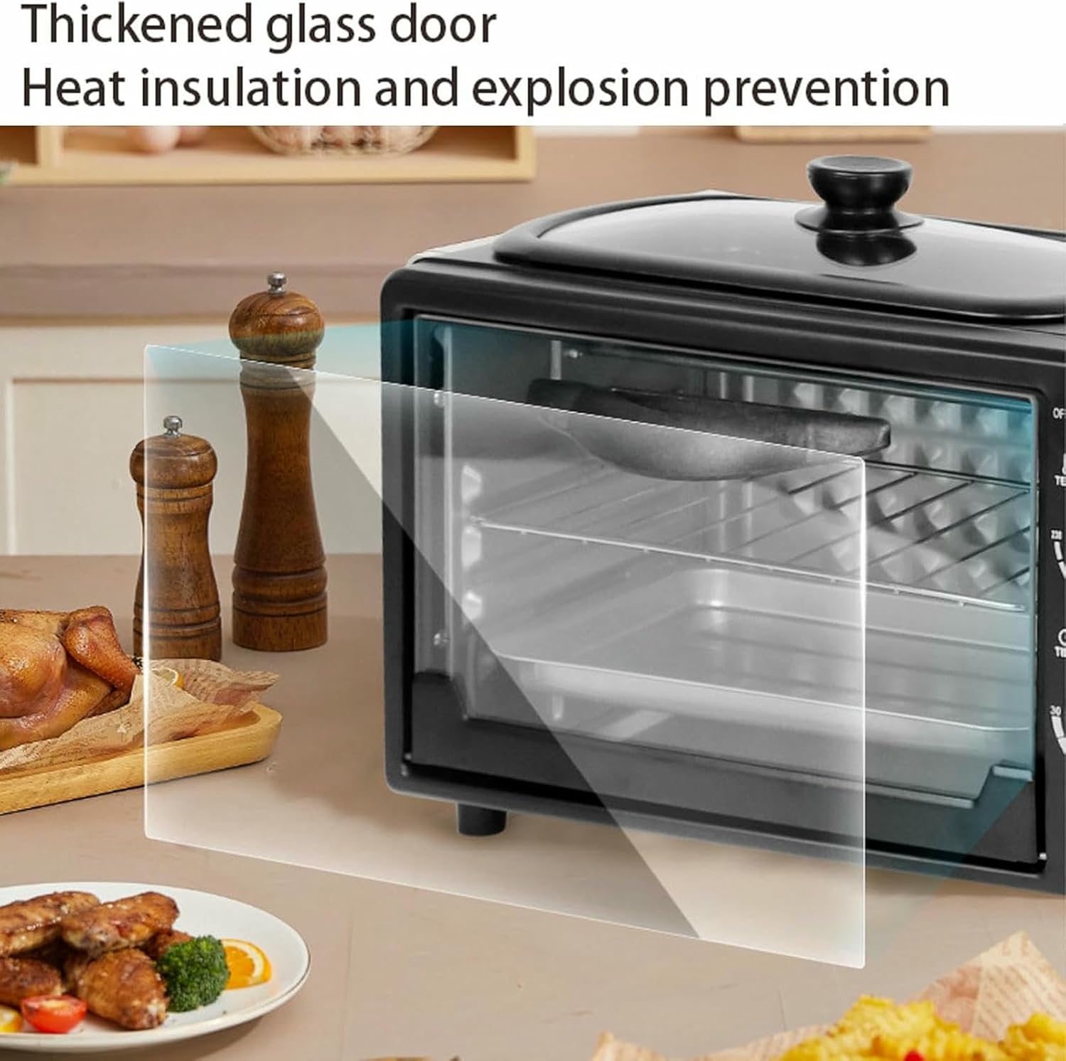 3-in-1 Breakfast Station, Non-Stick Griddle and 4-Slice Toaster Oven, Includes Coffee Maker, Versatile Breakfast Maker for Apartments Kitchenettes