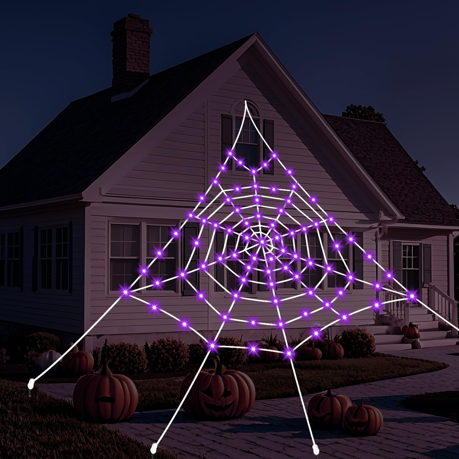 Giant Spider Webs Decoration Outdoor,Halloween Spider Web for Scary Halloween Yard Decorations,Halloween Decorations Outdoor