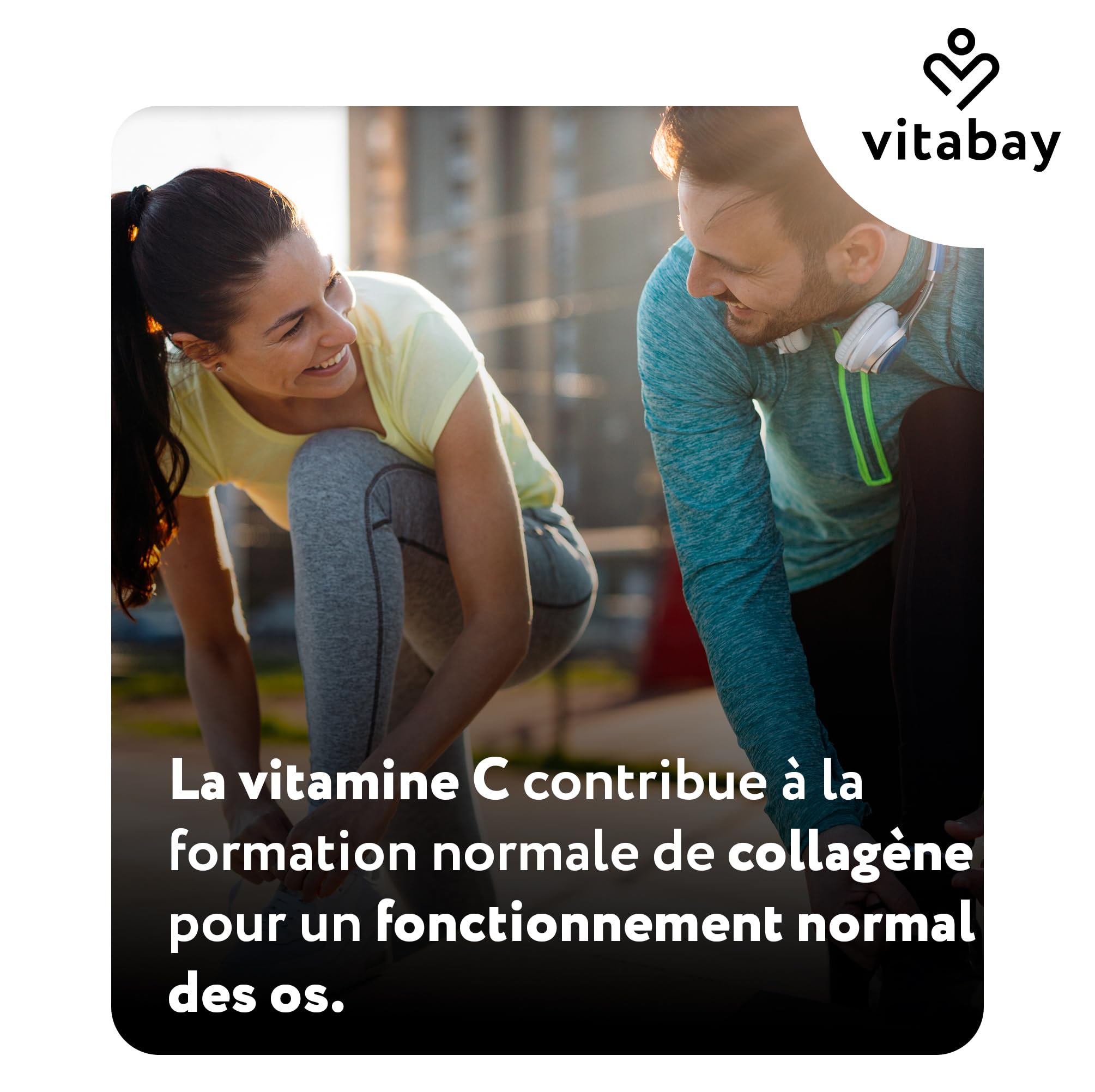 Vitabay Vitamine C 1000 mg - 180 Comprimés de Vitamine C Naturelle à Libération Prolongée - Végane sans Additifs et à Haute Dose - Vitamine C avec Bioflavonoïdes d'Agrumes - Vérifié en Laboratoire