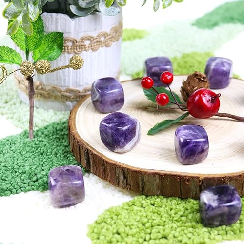 Miniatura 6 de Piedras y cristales de amatista natural pulidos, cristales y piedras curativas de cuarzo a granel para Wicca, Reiki, energía curativa, piedras de