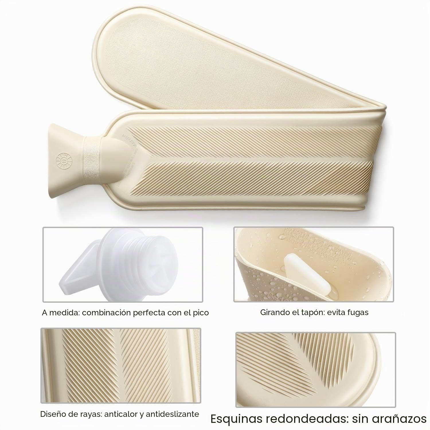 Homealexa 2L Botella de Agua Caliente Grande Larga con Funda - Bolsa Suave del Reino Unido para Cuello y Hombros, 73 x 14cm - Botella Extra Larga para Niños