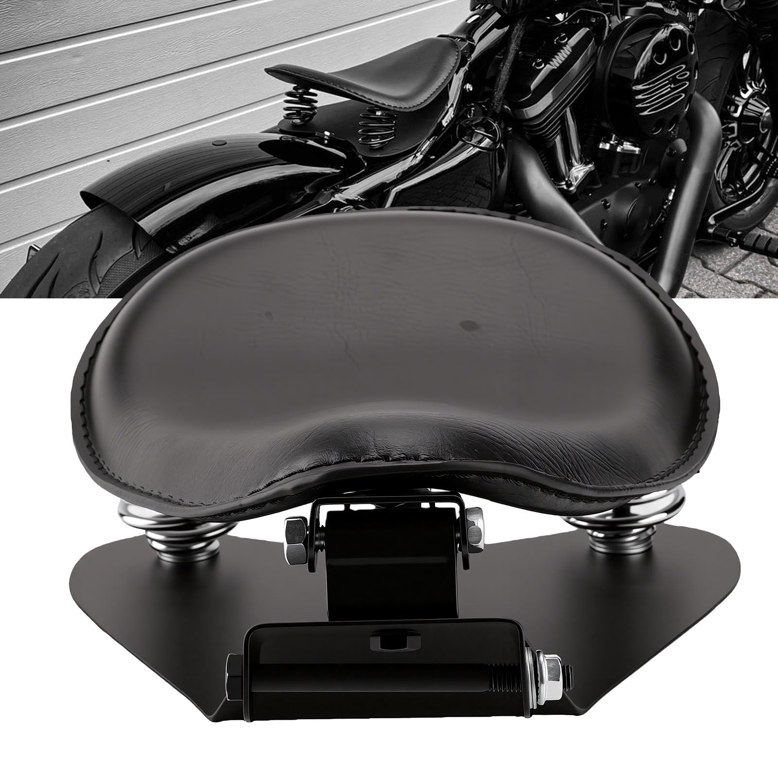 Akozon Kit de Siège à Ressort de Moto pour Siège Solo, Style Rétro