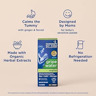 Mommy's Bliss Gripe Water Original, Infant Gas & Colic Relief, Gentle & Safe, 2 Weeks+, 4 Fl Oz (Pack of 1)