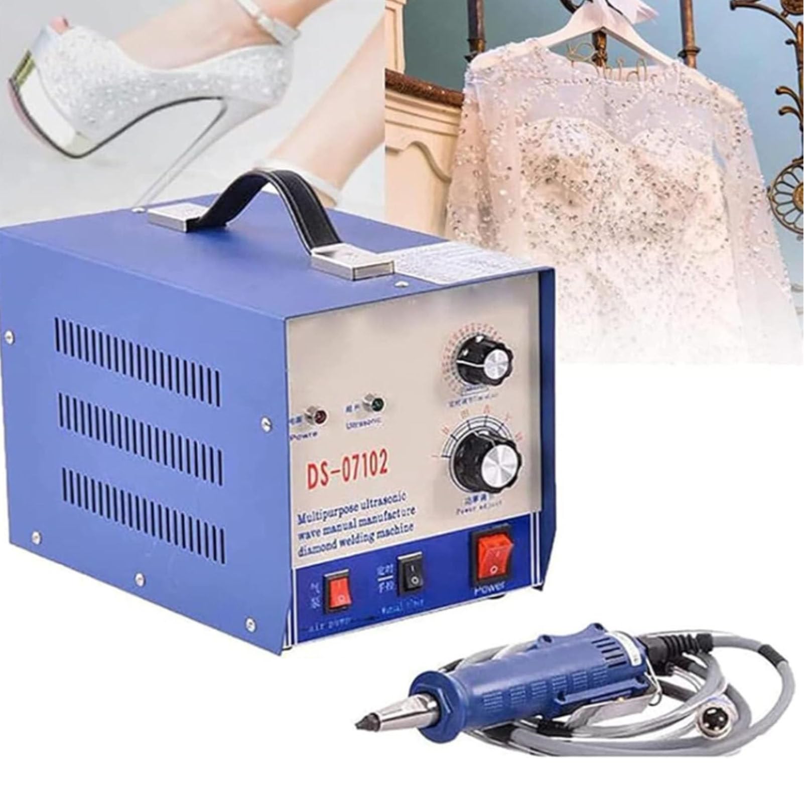 Machine à ultrasons pour strass, applicateur de strass Hotfix, pose de perles (80 pièces/min), pour vêtements, chaussures et décorations
