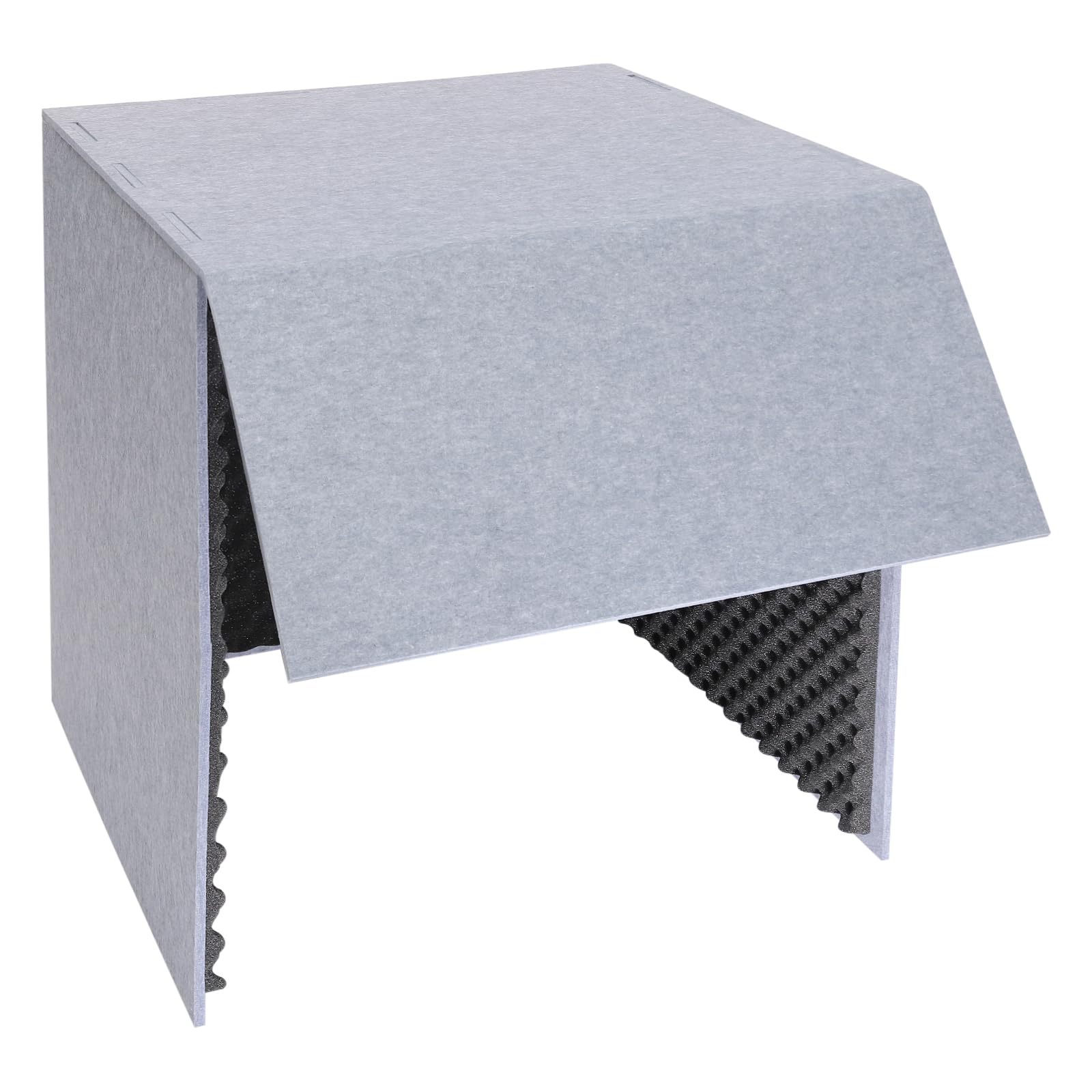 Desktop Soundproof Cover, Isolation Booth, Vocal Sound Absorbing Shield, Portable Vocal Recording Booth, Sound Proof Foam Room, Microphone Isolation Booth Cube, for Office, Home Studio (Black)