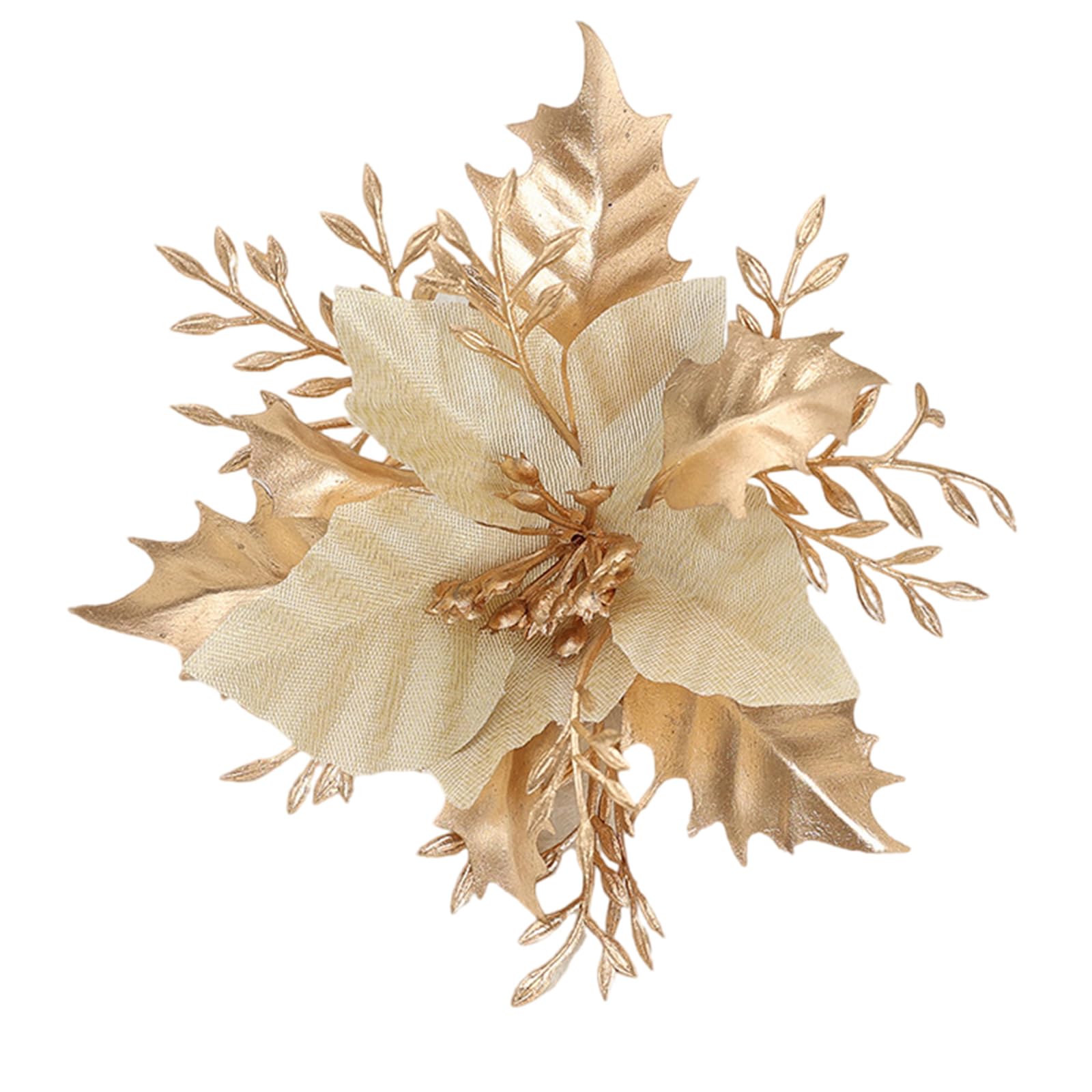 Tsophreniq Artificial Poinsettia Flowers Ornaments Christmas Tree Decorations for Seasonal Door Wreaths Wedding Holiday Poinsettia Flower