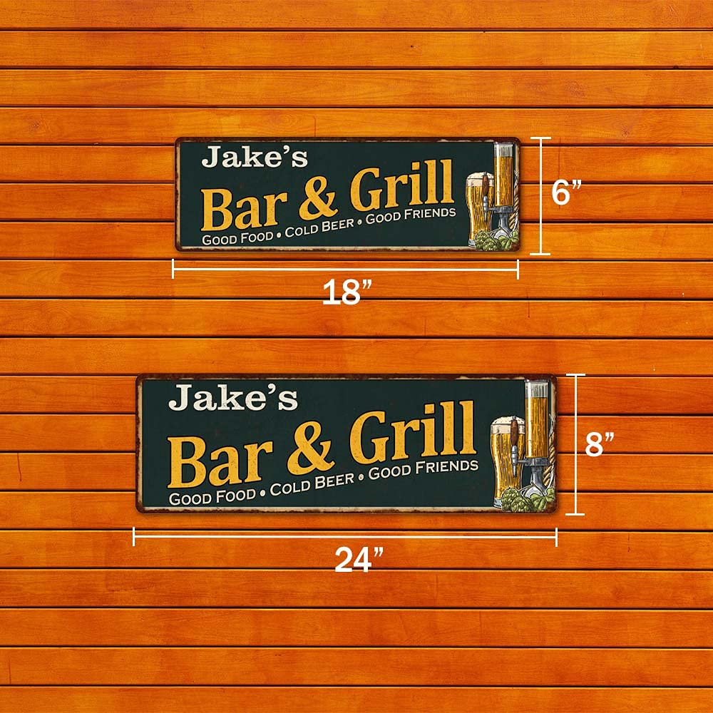 Bar & Grill Sign, Bar Signs, Personalized Bar Sign, Custom Carved Signs