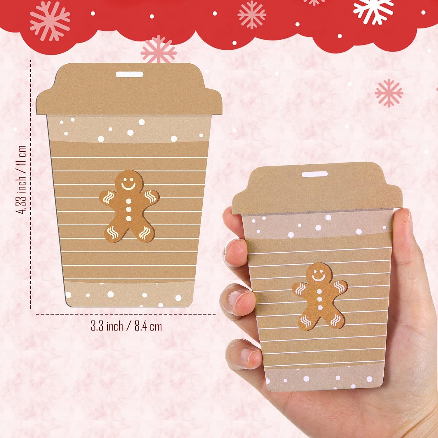 Yexiya 20 Pack Christmas Sticky Notes Coffee Cup Self Sticky Notepads Office Supplies for Work Study Xmas Winter Holiday Birthday Gift Goodies Bag Fillers(Coffee Cup Style)