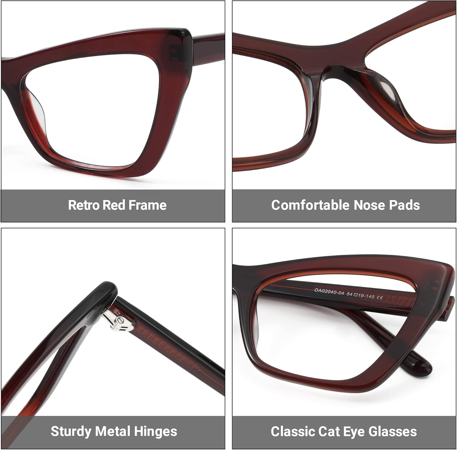 Miniatura 3 de Zeelool Driscoll ZOA02040 - Lentes de bloqueo de luz azul ojo de gato para mujer