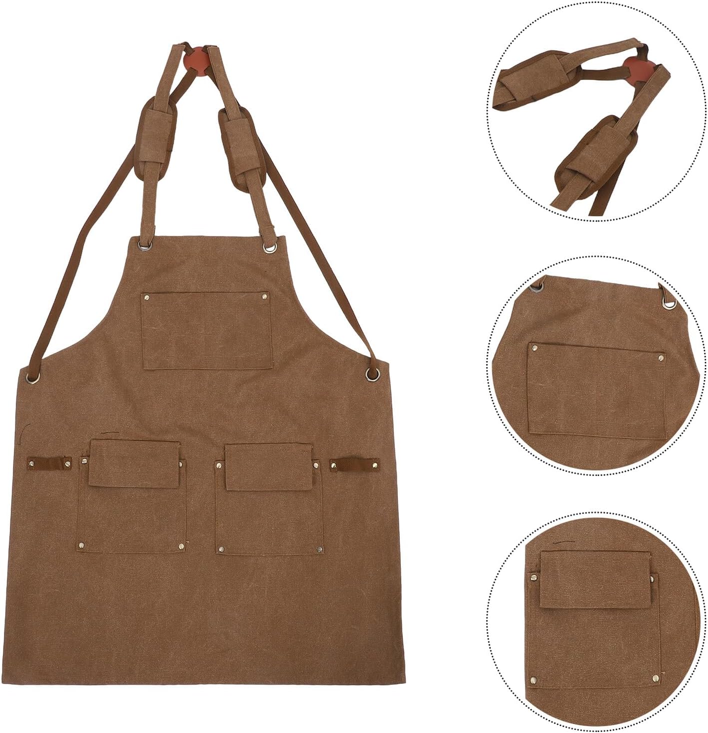 Ciieeo Men’s Woodworking Apron Canvas Work Apron with Tool Pockets Adjustable Back Straps Thick Canvas for Workshop Gardening and Carpentry