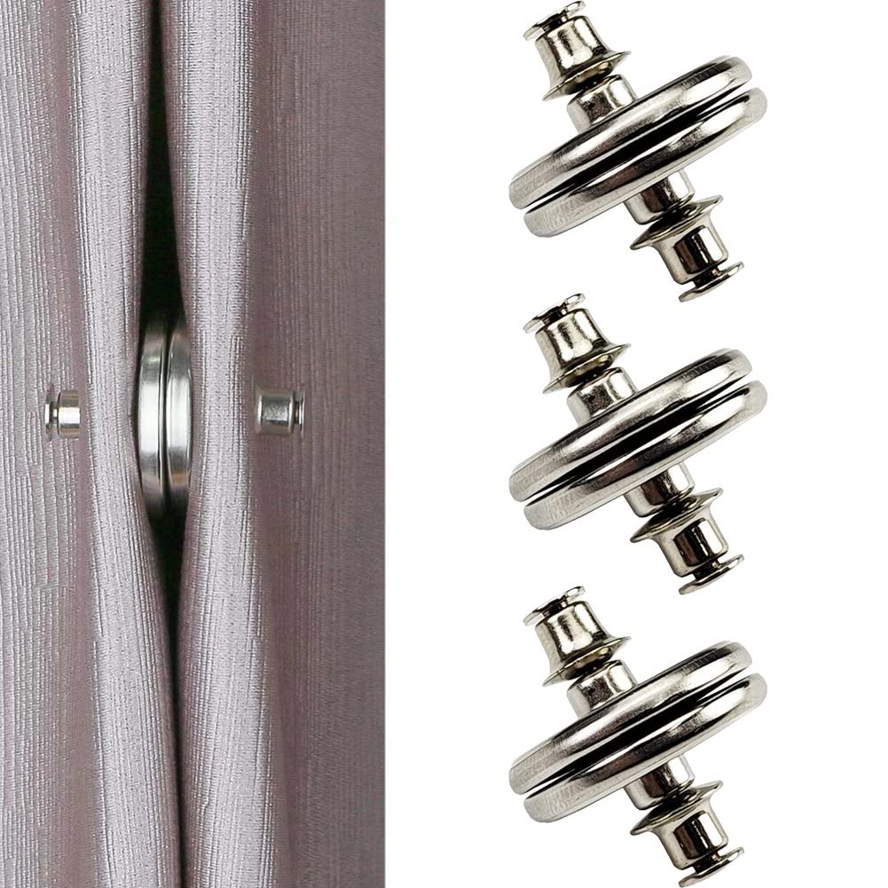 besbomig 4 Pezzi Fermatende Magnetici per Tende Calamita Fibbia in Metallo Decorative Tiebacks Corde per Tende per Finestra dell'ufficio del Soggiorno, Nero
