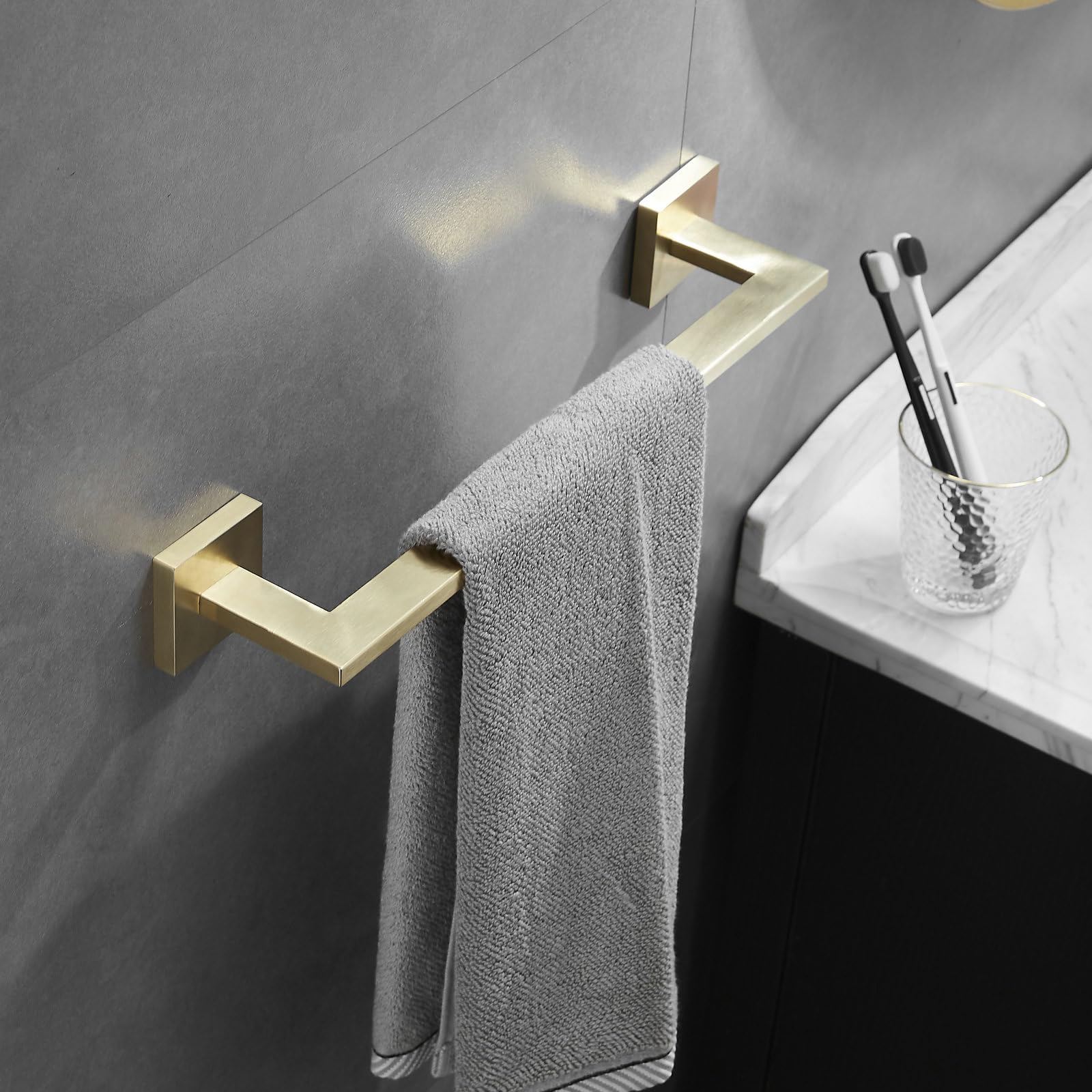 Portasciugamani Da Parete Da 40 Cm Con Viti, XU, Acciaio Inossidabile Sus 304 Antiruggine Accessori Per Il Bagno Oro Spazzolato Kzq 91869667