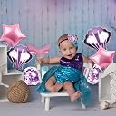 Party Propz Huge Mermaid Foil Balloons - 7 Pcs For Birthday Decorations | Happy Birthday Theme For Girls | Kids Party Decorations, Multicolor gallery image