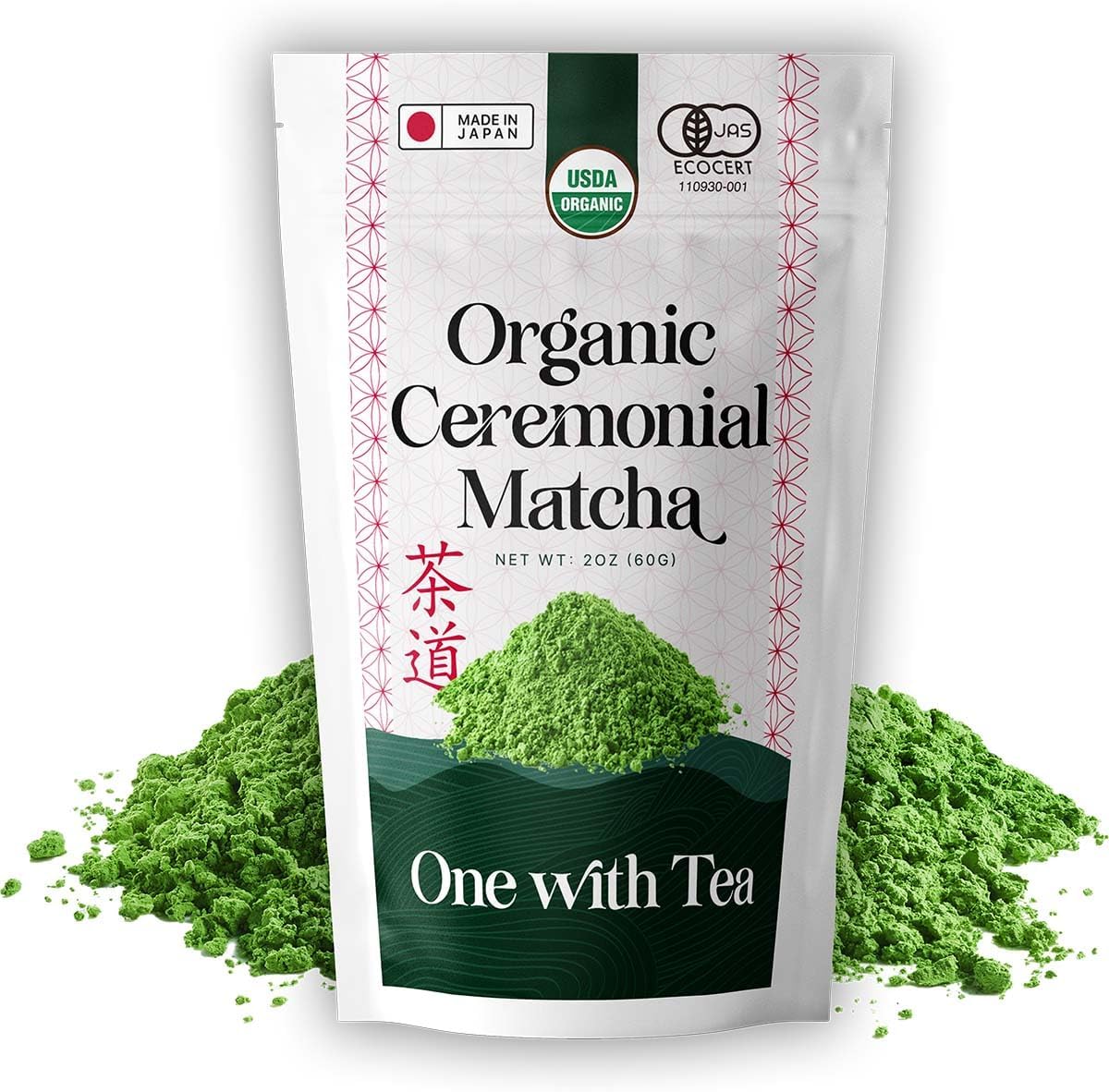 Matcha Powder USDA ORGANIC Ceremonial Matcha, Hot or Iced, Smoothies Authentic Japanese Green Tea Powder, MADE IN JAPAN 2 OZ