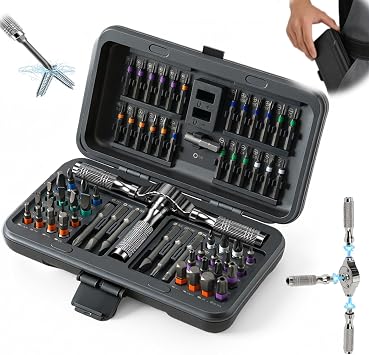 AirPlus 66 in 1 Magnetic Screwdriver Set, Ratchet Screwdriver Sets with S2 Steel Bits & Detachable T Handle, Portable Repair Tool Kit for for Home, Electronics, DIY Projects - Gift for Men