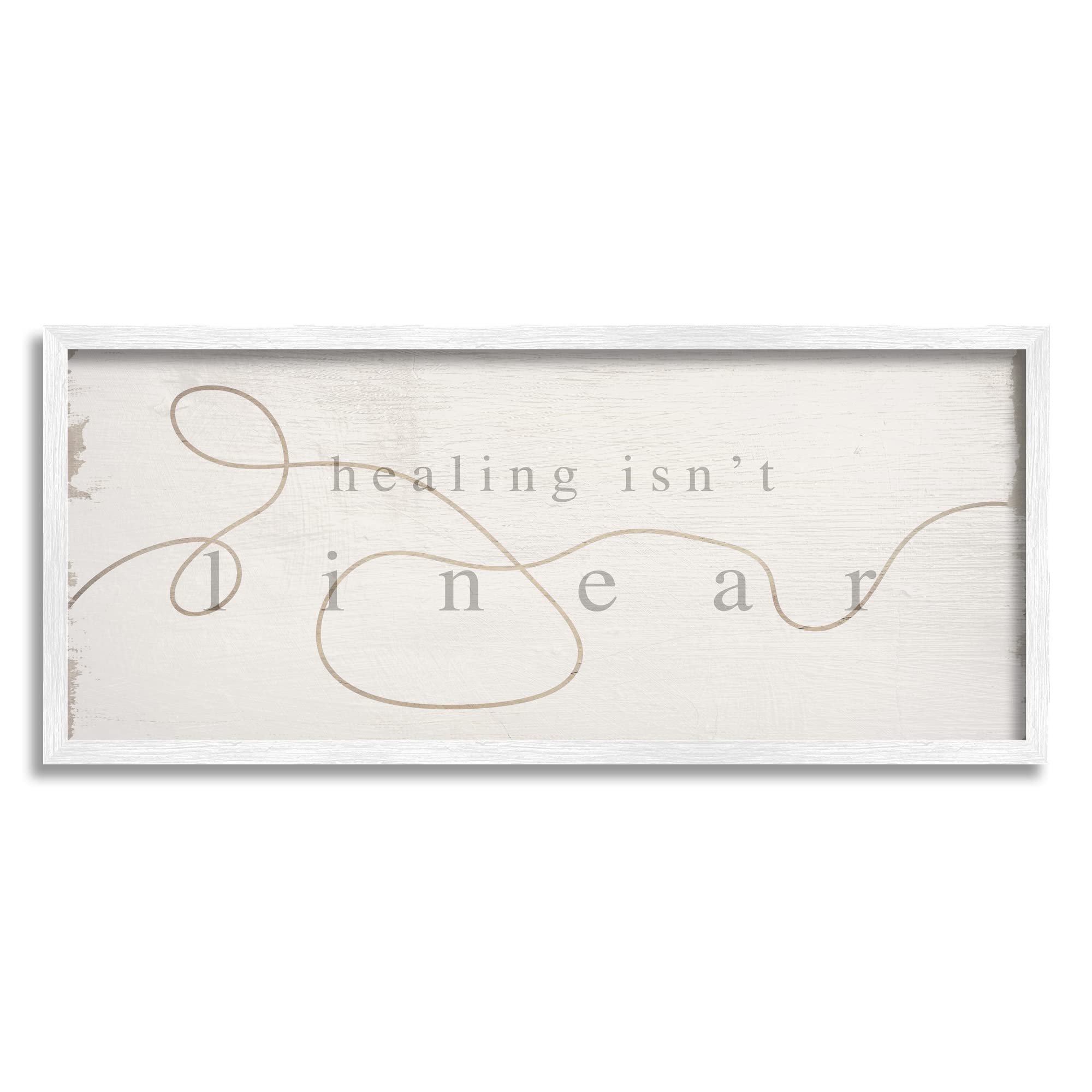 Stupell Industries Healing Isn't Linear Comforting Squiggle Line Phrase Framed Wall Art, Design By Daphne Polselli
