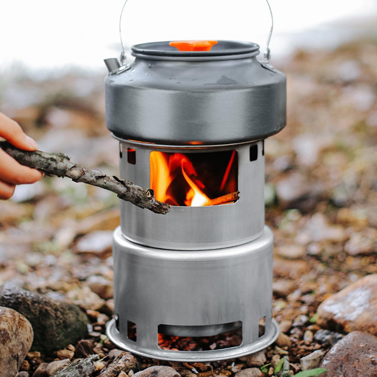 Amazon.com: LixliXon Wood Stove Camping,Round 3-Piece Split Disassembly Easy  Installation,Backpack Portability,Stainless Steel is Safe/Non-Toxic,Mini Camping  Stove,BBQ Grill Grid and Carry Bag : Patio, Lawn u0026 Garden