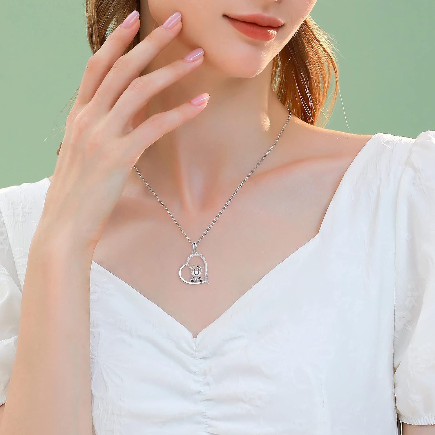 Cow and Highland Cow Necklace Sterling Silver S925 Jewelry Italian Horn Pendant for Women - Image 4