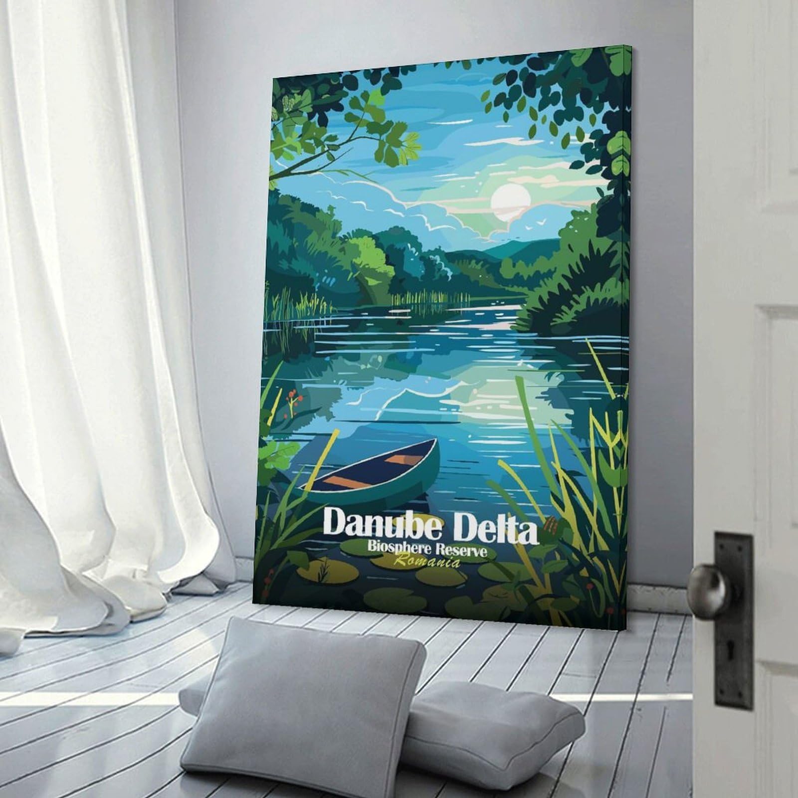 Junmoney Danube Delta Biosphere Reserve Romania Wall Picture Print 20x30inch(50x75cm), for Corridors, Hallways Or Apartment Entries, Decorative Canvas Styling for Entry Areas