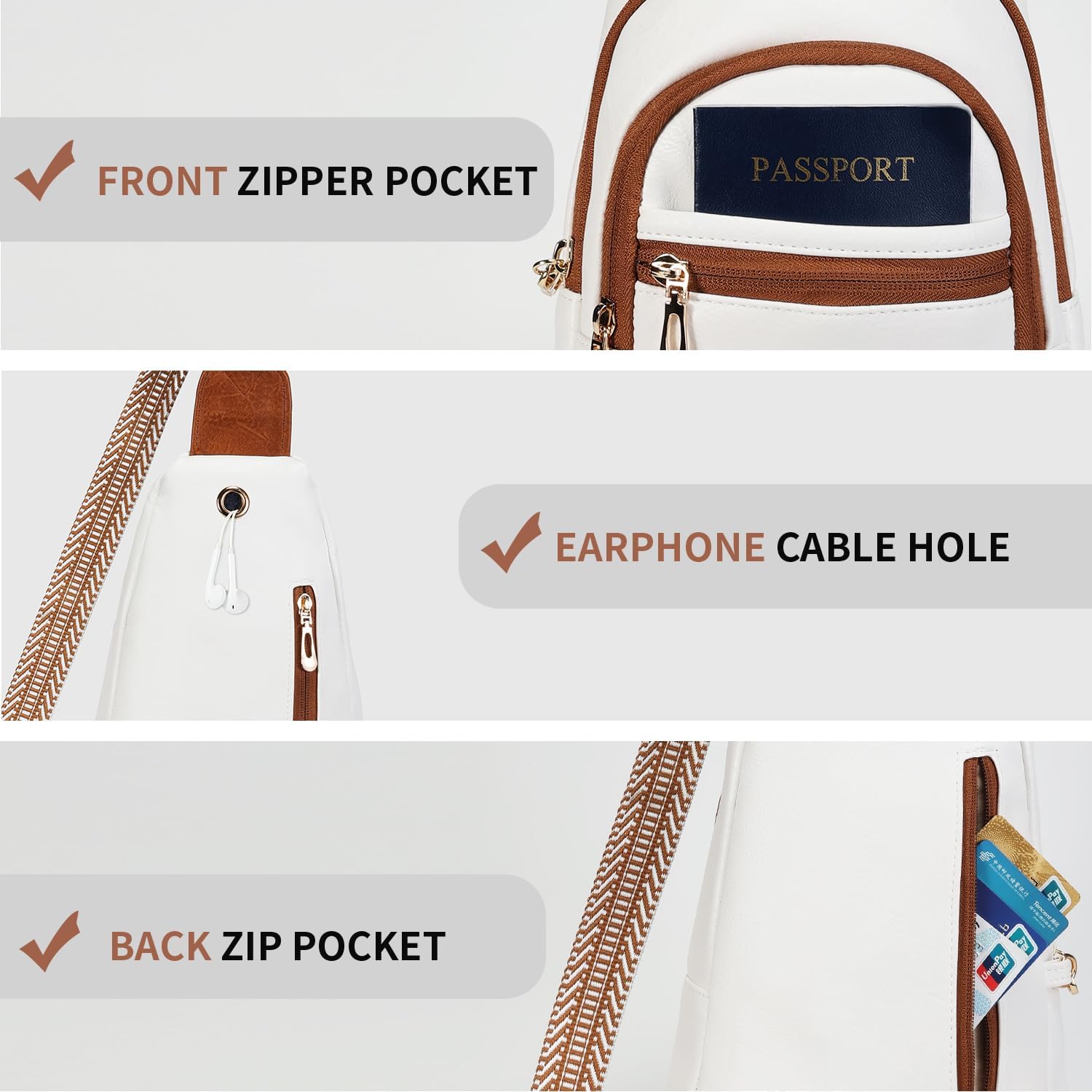 Crossbody Purses Bags for Women Travel, Anti Theft RFID Blocking Sling Chest Bag, Small Vegan Leather Purse for Casual - Image 7