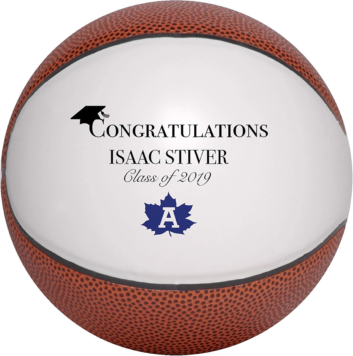 Personalized Custom Regulation Size Basketball | Single Panel | Large Official Size 7 Ball for Coach, Dad, Any Fan