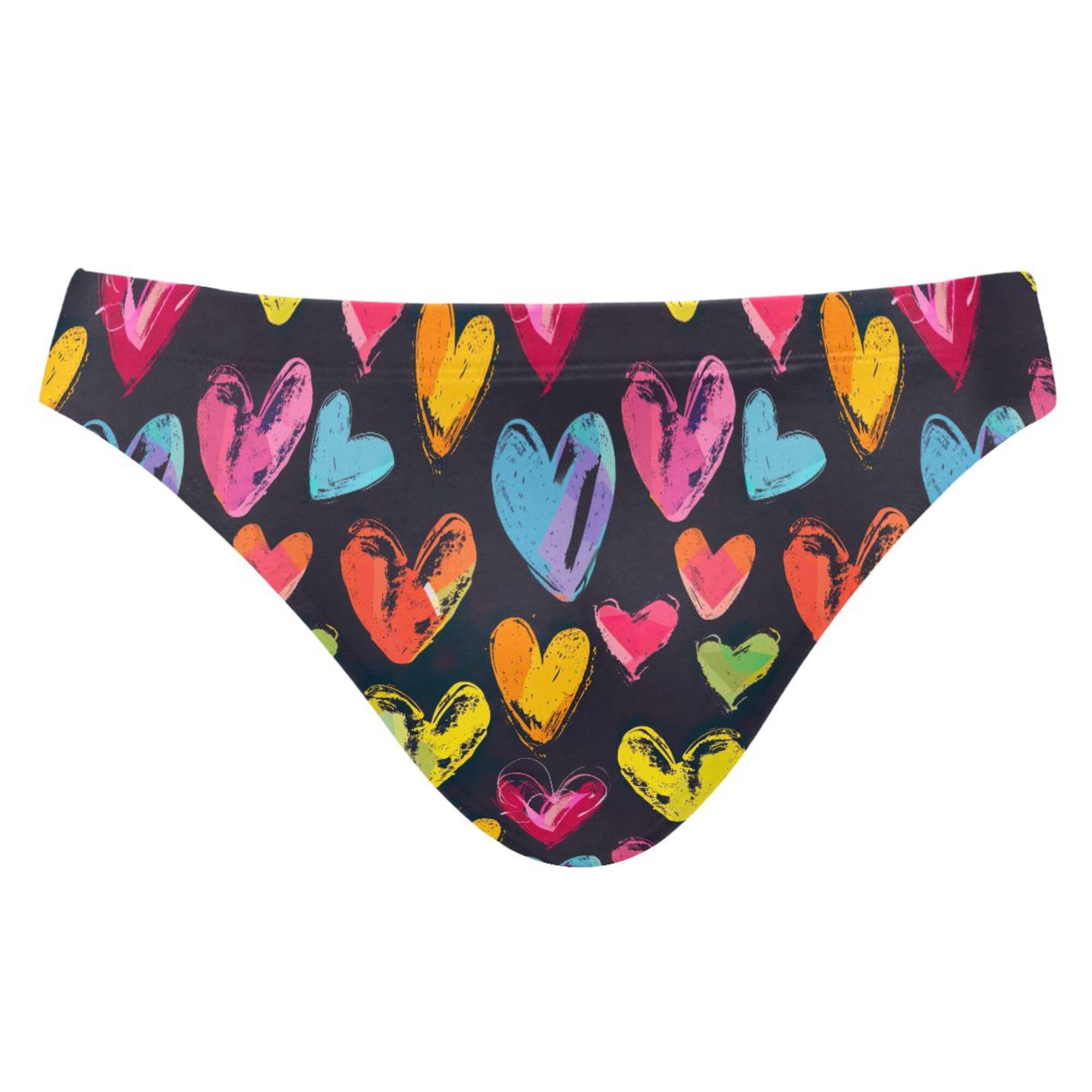 Mens Swim Briefs Heart Valentine Swimwear Bikini Swimsuit XL B0403423