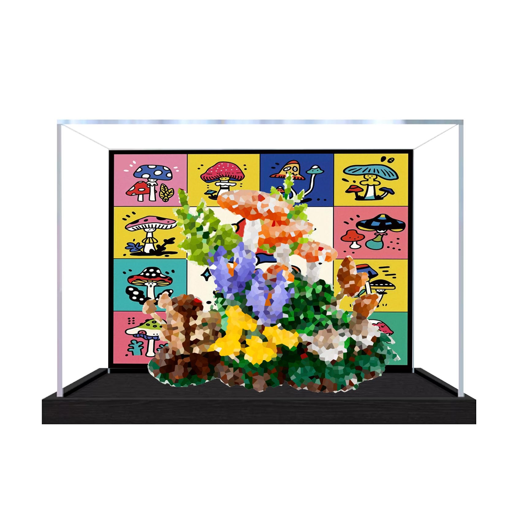 Dustproof acrylic Display Case for Le-go 11505 Mushroom Model-display box only (StyleA Background 3mm)