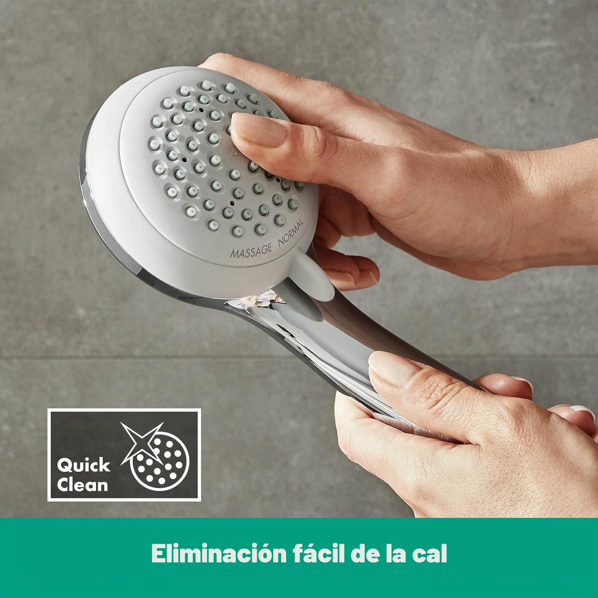 hansgrohe Crometta 85 - ducha de mano, alcachofa de ducha con 2 tipos de chorro, cabezal de ducha redondo (⌀ 85 mm), con sistema antical, cromo, 28562000