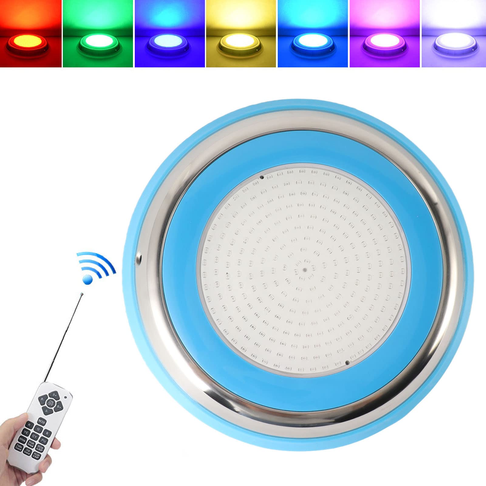Garosa 18-W-Schwimmbadleuchte, 18-W-Poolbeleuchtung RGB-LED-Schwimmbadleuchte IP68 Wasserdichte Unterwasser-Pool-LED-Teichbeleuchtung Licht RGB, Lichtschalter