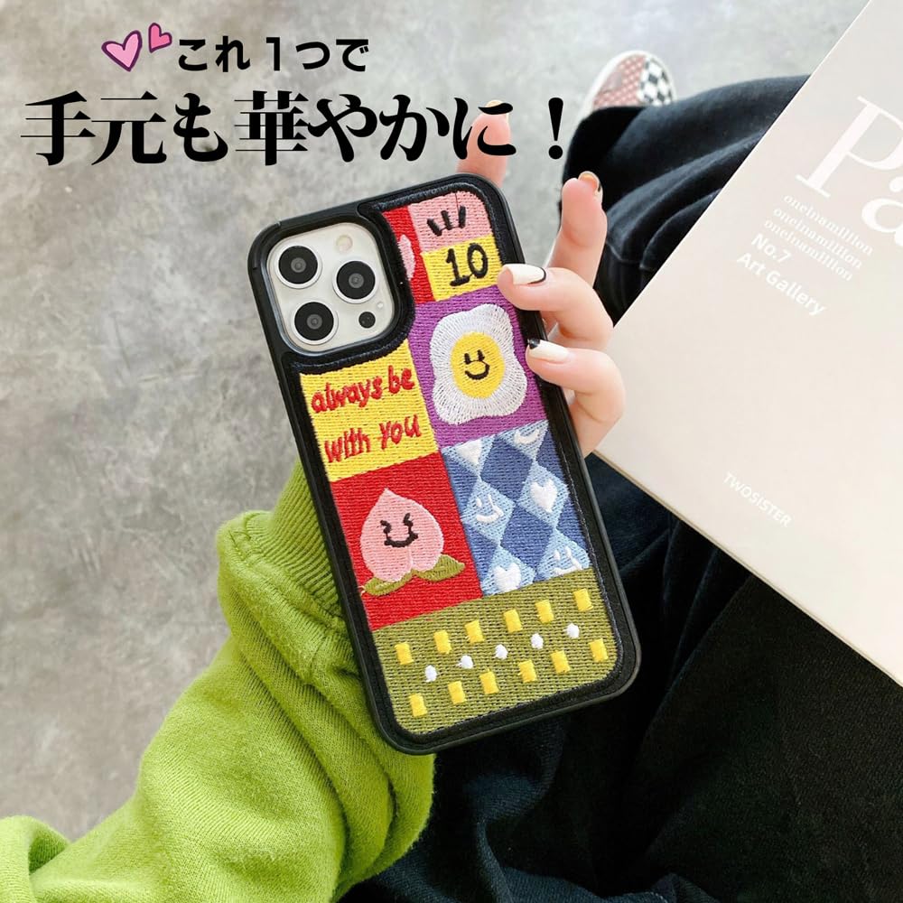 Amazon.co.jp: ONLYOU iPhone 11 pro ケース 韓国 tpu 刺繍 デザイン 