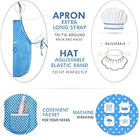 Vista 5 de Regalos para niñas de 2 a 8 años, juego de disfraz de chef para niñas, delantal para niñas, regalos de cumpleaños, Navidad, relleno de calcetines