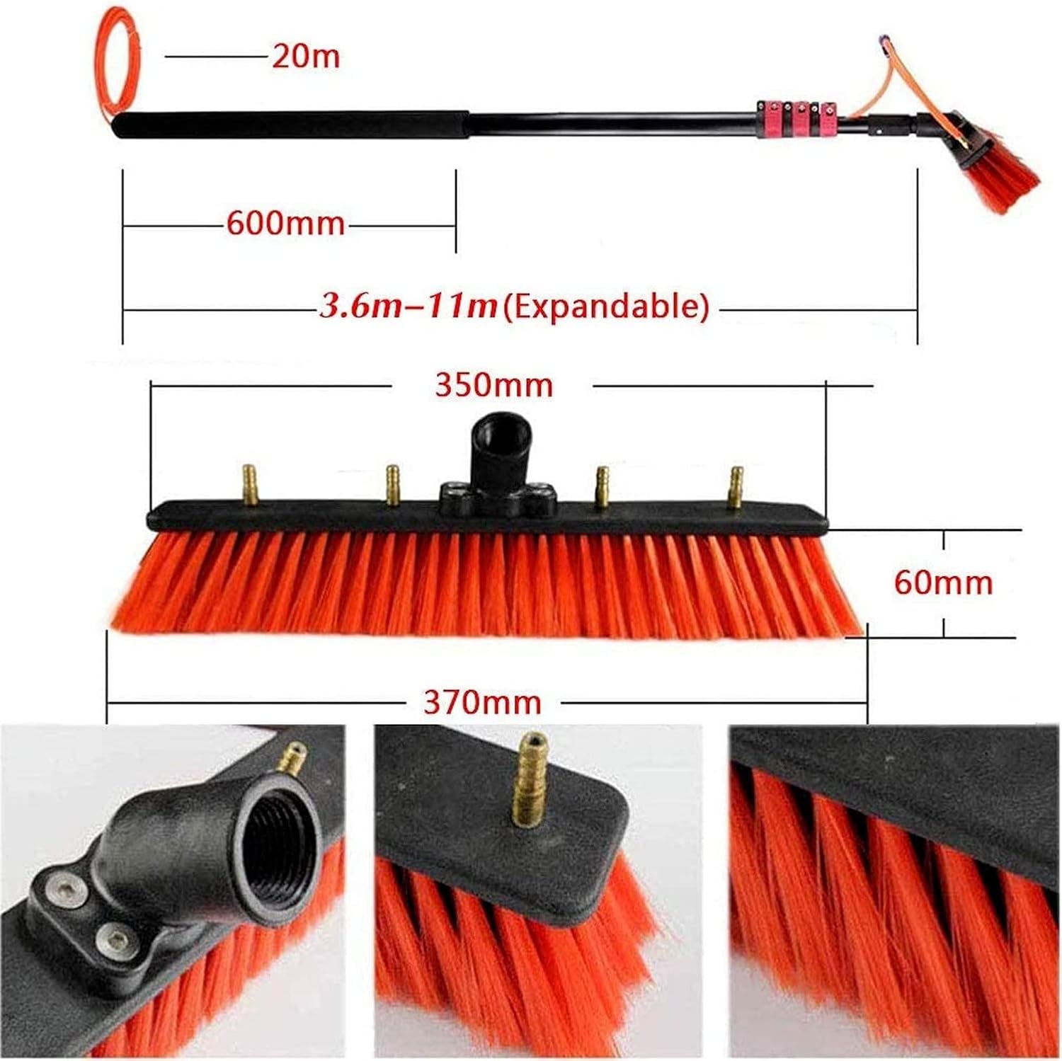 Extendable Window Cleaning Kit - Solar Panel Cleaning Equipment with Telescopic Brush & Pool Brush - Effortless Window & Deck Cleaning Tools