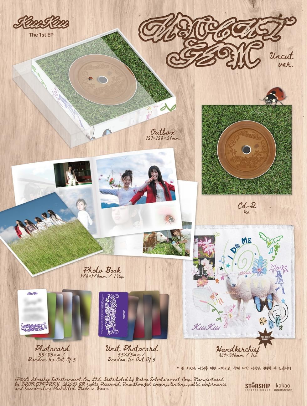 KiiiKiii UNCUT GEM 1St Ep Album 2p Set (Digging Ver+Uncut Ver)+DHL Shipping