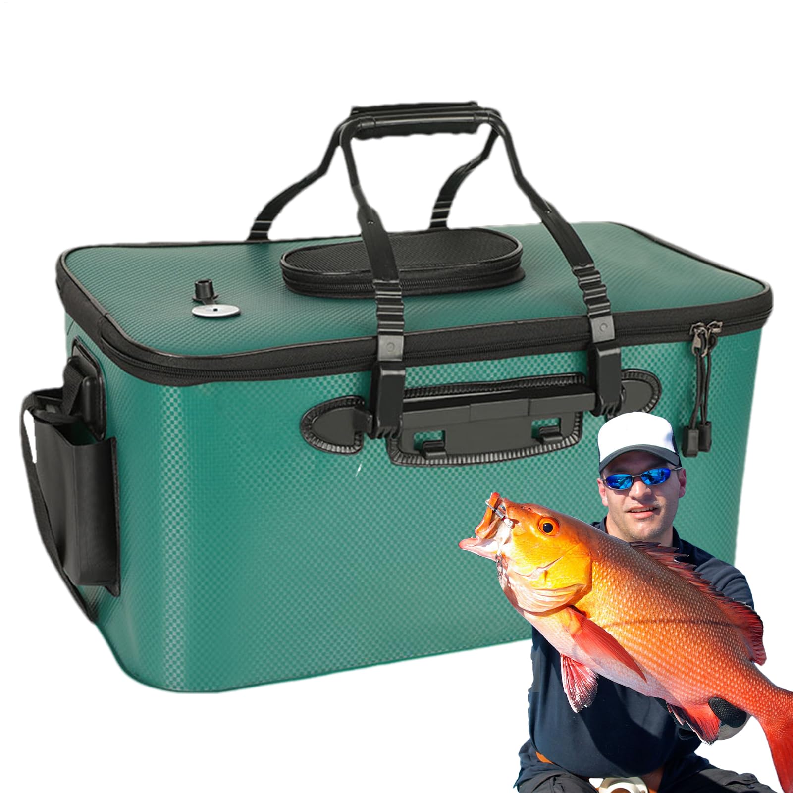 Seau à poisson pliable multifonction de grande capacité pour appâts