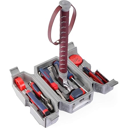 Werkzeug-Set, „Avengers Marvel Legends“-Serie, Mjölnir-Hammer, tägliche Reparatur, gefüllter Haushalts-Werkzeugkoffer, Thor‘s Hammer-Zubehör-Set